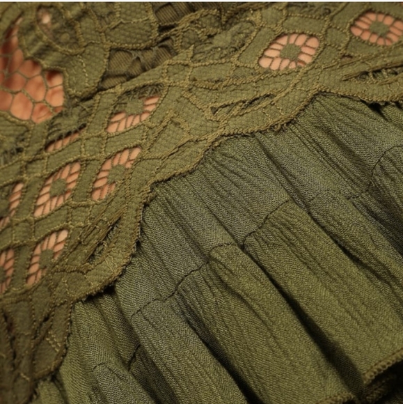 NWT Free People Olive Green Adella Crochet Cami Top - Picture 6 of 10